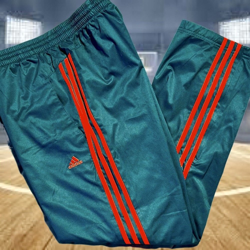 Adidas Pants Mens Medium Track Pants Sweat Joggers Green Y2k Casual Climaproof
